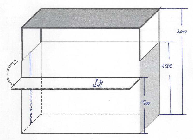 Den Deckel der Kiste so konstruieren daß er als Dach genutzt werden kann. Z.B. als Info-Stand.