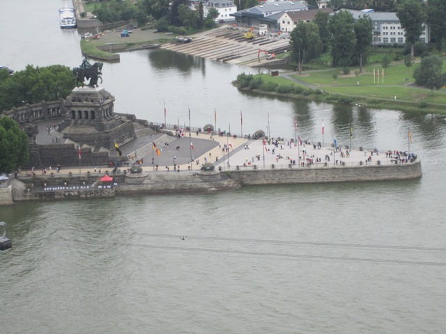 Deutsches Eck von der Festung Ehrenbreitstein aus gesehen