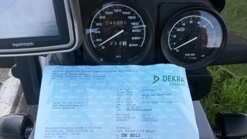 Das ist meine BMW R1150GS!   Sogar mit TÜV-Bericht vom 01.08.2015 mit Kilometerstand 46373!  ;-)